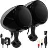 Aileap 600W Amplificatore integrato 4.5 Bluetooth impermeabile Altoparlanti stereo per moto Sistema radio audio per moto con USB AUX MP3, adatto per l'installazione sul manubrio da 1 a 1-1/4 (Black)