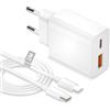 KINPEE Caricatore iPhone, Caricatore USB C 20W con Cavo Lightning 2 Metri [Certificato Apple MFi], Presa USB C Caricabatterie Rapido Fast Charger per iPhone 14 13 12 11 Pro Max Mini SE XS XR X 8 Plus iPad