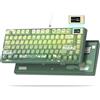 LQXQ SK80 Pro Tastiera meccanica 75%, 3 modalità, sostituibile a caldo | Tastiera da Gioco Retroilluminata Tema Rana, Guarnizione Mount RGB per Mac/Win, Verde