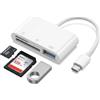 Anssan Adattatore Lettore Schede SD OTG Type-C 3 in 1, Lettore di Schede Memoria SD e Micro SD/TF con Porta USB 3.0 per Casa/Viaggio/Ufficio, Compatibile con iPhone 17/16/15, iPad, Samsung Galaxy, Pixel
