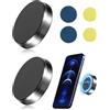 DAFNE Due supporti magnetici per auto con cuscinetti adesivi, supporti magnetici universali rotondi, installazione senza attrezzi, compatibili con quasi tutti i modelli di telefono