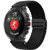 GIOPUEY Cinturini Compatibile con Polar Grit X2 PRO, Cinturino in Morbido Nylon Intrecciato [Unisex] [Traspirante] - Black