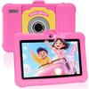 TABTIVI Tablet per bambini 7 pollici Android, 8(3+5) GB RAM, 64GB ROM(TF card 128 GB), Google GMS, App per Bambini Preinstallata, Kids space, WIFI, Custodia antiurto, rosa