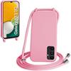 WenBaby Cover Compatible con Samsung Galaxy A13 5G/A04S,Cellulare Girocollo Custodia con Cordino TPU Corda Silicone Case Bumper per Samsung Galaxy A13 5G/A04S Custodia, Rosa