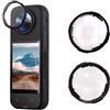BeisDirect Copertura protettiva per obiettivo Insta360 X4 per fotocamera sportiva, rotante, in vetro temperato ottico/PC, copriobiettivo per accessori Insta 360 X4 (PC)
