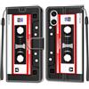 KENHONER Cover Compatibile con Sony Xperia 10 VI, Premium Pelle PU Portafoglio Flip Libro Custodia per Sony Xperia 10 VI [Protezione Completa] - cassetta audio