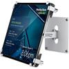 AboveTEK Supporto da parete per tablet, supporto antifurto per iPad per schermi da 9,7 a 13, adatto per display POS commerciali, rotazione e inclinazione regolabili a 360°, supporto VESA-Argento