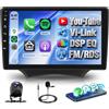 Rimoody Autoradio per Ford Ka 2008-2014 Senza Fili Carplay Android Auto You-Tube Vi-Link Bluetooth FM/RDS DSP EQ, 9 Pollici Touchscreen Radio 2 Din Mirror Link USB/AUX/MIC SWC Telecamera Posteriore