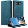 WJXEXRS Cover per Google Pixel 9A, Custodia in Pelle Premium, Supporto Slot per Schede, Portafoglio Kickstand Flip Wallet Magnetica Custodie Porta Carte, Adatto per Google Pixel 9A - Blu-verde