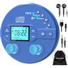 Greadio Lettore CD Greadio Discman 2024, lettore CD portatile, con batteria ricaricabile da 2000 mAh, Bluetooth, trasmettitore FM, USB, AUX, Walkman CD Player con cuffie e anti-skip/antiurto