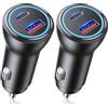 TOONKE Caricabatterie da auto 2Pack, 2 porte di ricarica rapida USB C PD&QC3.0 48W Tutto Metallo presa accendisigari per iPhone iPad Samsung Huawei Xiaomi Tablet ecc