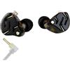 Yinyoo KZ ZS12 PRO - Cuffie per monitor da 5 cm, 5BA+1DD, 6 driver ibridi, con cavo, suono Hi-Fi, bassi coinvolgenti, IEM, per videogiochi, musicisti, cantanti, audiofili (nero senza microfono)