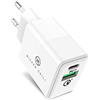 Wicked Chili 20W Dual USB Charger con QC 3.0 e USB C PD - Caricatore Veloce | Compatibile con iPhone 14, 13, 12 (PRO, Max, Plus, Mini), Caricatore MagSafe, PD3 & QC3 Adattatore di Ricarica Doppia Porta