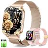 HXQHSTBG Smartwatch Damen, 1,85 Orologio 30+ Giorni di Autonomia Effettua/Risposta Chiamate con Frequenza/SpO2/Sonno 120+ Sportive Fitness Tracker Smart Watch per iOS Android, Roségold/1000mAh