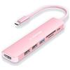 LENTION Hub USB C con HDMI 4K@60Hz, PD 100W, USB 3.0 e 2.0, Lettore di Schede SD/TF, Adattatore USB C a USB per MacBook Pro/Air 2026-2016, Nuovo iPad Pro, Surface, iPhone 17/16/15 Serie (Oro Rosa)