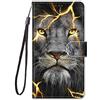 Nodigo per Oppo A72 4G/A52/A92 Cover a Libro Pelle PU Portafoglio Magnetica con Disegni Animale Motivo Antiurto Case Flip Protettiva Silicone Bumper Belle Kawaii Custodia - Leone