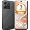 Ausriray Smartphone Offerta Android, Batteria 5000mAh Telefono Cellulare, Smartphone 6.56 Pollici HD+, 6GB+64GB/TF 2TB Cellulari, Fotocamera 13MP+8MP, Telefoni 4G Dual SIM, Face ID/GPS, Garanzia 3 Anni, Nero
