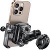 Lamicall Supporto Telefono Moto - [Antivibrazione] [Tutto Metallo] [Braccio Retrattile] Antifurto, Porta Telefono Bicicletta, 2 x 360° Rotazione, per iPhone 17 16 e 4,7-7,2 Smartphone - Nero