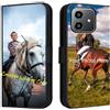 FortiCase Custodia Personalizzata per iPhone 11,Flip Cover in PU Pelle Premium,Supporto Slot Scheda Case,con la Tua Foto,Immagine o Testo Personalizzata Cover - Black-LA4