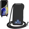 WenBaby Cover Compatible con Samsung Galaxy Note 9,Cellulare Girocollo Custodia con Cordino TPU Corda Silicone Case Bumper per Samsung Galaxy Note 9 Custodia, Nero