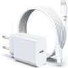 MEROM PD 3.0 Caricatore Alimentatore Rapido 30W USB C Porta Singola Caricabatterie per iPhone Apple 14 13 12 Pro Max mini SE Caricabatteria Adattatore e Cavo