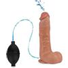 WARFVXIA Fallo realistico, funzione spruzzo d'acqua, simulazione dell'eiaculazione, vero pene dong in silicone morbido con testicoli e base a ventosa, fallo con funzione di spinta e sperma