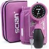 SCIAN Misuratore di pressione arteriosa manuale a braccio aneroide con manica europea (22-42 cm), incluso una borsa di trasporto per le infermiere, i medici e gli anziani (Fuchsia-Lila)