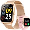 CASCHO Smartwatch Donna,1.85''Orologio Smartwatch Donna con Chiamate/Notifiche WhatsApp,120 Modalità Sportive/Sonno/Cardiofrequenzimetro/SpO2/Contapassi,Smart Watch per Android iOS(Doppio Cinturino)