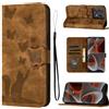 LSPCASA Custodia Per Motorola Edge 50 Pro 5G 6.7 Pollici Materiale In Pelle PU Cover Motorola Edge 50 Pro Con Slot Per Schede Reticolo Della Farfalla Del Gatto Protettiva Case Marrone