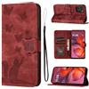 LSPCASA Custodia con Motorola Moto G05/E15 6.67 pollici Premium Pelle PU Flip Protettiva Cover Con Slot Per Schede e Funzione Supporto Custodia Cover Portafoglio con Motorola Moto G05/E15-Rosso