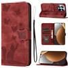 LSPCASA Custodia con Xiaomi Redmi Note 15 Pro 4G 6,77 Pollici Pelle PU Flip Protettiva Cover Con Slot Per Schede Funzione Supporto Custodia Cover Portafoglio con Redmi Note 15 Pro 6.77" Rosso