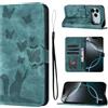 LSPCASA Cover per iPhone 17 Pro 6.3" Custodia Cover Premium Pelle PU Portafoglio a Libro Flip Case Con Slot Per Schede e Funzione Supporto Gatto farfalla Case per iPhone 17 Pro 6.3" Verde