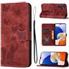LSPCASA Custodia Per Samsung Galaxy A14 6.6 Pollici Materiale in Pelle PU Cover Samsung A14 Con Slot Per Schede Reticolo Della Farfalla Del Gatto Cover Galaxy A14 Rosso