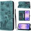 LSPCASA Cover per Samsung Galaxy S26 Ultra Custodia Cover Premium Pelle PU Portafoglio a Libro Flip Case Con Slot Per Schede e Funzione Supporto Gatto farfalla Custodia per Galaxy S26 Ultra Verde