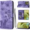 LSPCASA Custodia con Motorola Moto G86 6.67 pollice Premium Pelle PU Flip Protettiva Cover Con Slot Per Schede e Funzione Supporto Custodia Cover Portafoglio con Motorola Moto G86 Viola