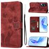 LSPCASA Cover Per Honor 90 Lite 5G 6.7 Materiale In Pelle PU Cover Honor 90 Lite Con Slot Per Schede Reticolo Della Farfalla Del Gatto Custodia Honor 90 Lite Rosso