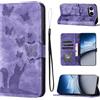 LSPCASA Custodia a portafoglio per OnePlus Nord 4, 6,74 pollici, funzione di supporto, custodia OnePlus Nord 4 con slot per carte, custodia in pelle con motivo gatti e farfalle, viola