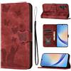LSPCASA Custodia Per Samsung Galaxy A34 6.6 Pollici Materiale in Pelle PU Cover Samsung A34 5G Con Slot Per Schede Reticolo Della Farfalla Del Gatto Case Rosso