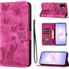 LSPCASA Cover per Samsung Galaxy A07 Custodia Cover Premium Pelle PU Portafoglio a Libro Flip Case Con Slot Per Schede e Funzione Supporto Gatto farfalla Case per Samsung Galaxy A07 Rosa