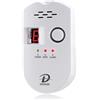 D MODUN - Rilevatore di Gas, Gas Naturale/GPL/Rilevatore Gas di Carbone, Plug-in Monitor di Fughe di Gas con Allarme Sonoro e Display digitale LED, Methane Propane Butano per Cucine, Garage e Camper