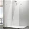 Jaxguom Walk-In Parete per doccia 120×200 cm Argento, vetro di sicurezza ESG da 5 mm con telaio completo in alluminio, intervallo di regolazione 0-10 mm, divisorio doccia montabile a sinistra/destra