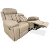 Homey - Divano a 2 posti con funzione relax, modello avana con reclinazione manuale di schienale e poggiapiedi, dimensioni: 152 cm (larghezza) x 103,5 cm (altezza) x 93 cm (profondità), beige