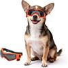 PETLESO Occhiali da sole per cani extra piccoli, anti-UV, antivento, XS, protezione per gli occhi per chihuahua, con cinghie regolabili, per guida/attività all'aperto, arancione, XS