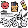 Baker Ross VC110 Magneti artistici Fuzzy Back to School - Confezione da 15, magneti da frigo in velluto colorato