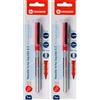 Centauro - Penna a punta ago, Needle 0,5 mm, inchiostro liquido, colore rosso, grande pressione, tratto sottile, meno pressione durante la scrittura, perfetto come materiale scolastico