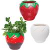 Baker Ross VC121 Vasi di fiori in ceramica a forma di fragola - Confezione da 2, vasi per piante a forma di fragola da verniciare