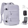 VENATIN Zaino Ryanair 40x20x25 Sottovuoto con pompa Wizzair Sottovuoto da viaggio Bagaglio a Mano con compressione sottovuoto Zaino Donna Zaino Casual Laptop 14 Pollici,Viola