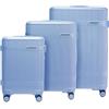 WITTCHEN Set valigie in policarbonato Gloss Line | set di valigie rigide con 4 ruote | Blu