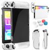 Teyomi Custodie compatibili con Nintendo Switch OLED, Trasparente Cover Compatibile con Switch OLED, Soft TPU Joy-Con Cover Hard PC Dockable Custodia protettiva per Switch OLED con 6 tappi Joystick