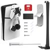 BeisDirect Staffa per montaggio a parete Supporto da parete PS5 SLIM per Playstation 5 Slim Disc/Edizione digitale, ripiano da parete PS5 SLIM con supporto controller rimovibile e gancio per cuffie (Nero)